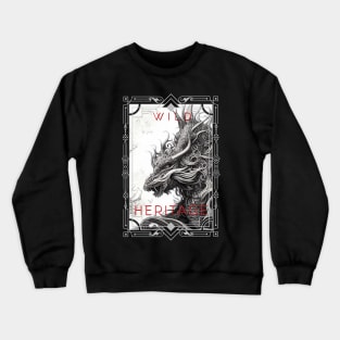 Dragon Legend Wild Nature Illustration Line Epic Illustration Line Art Crewneck Sweatshirt